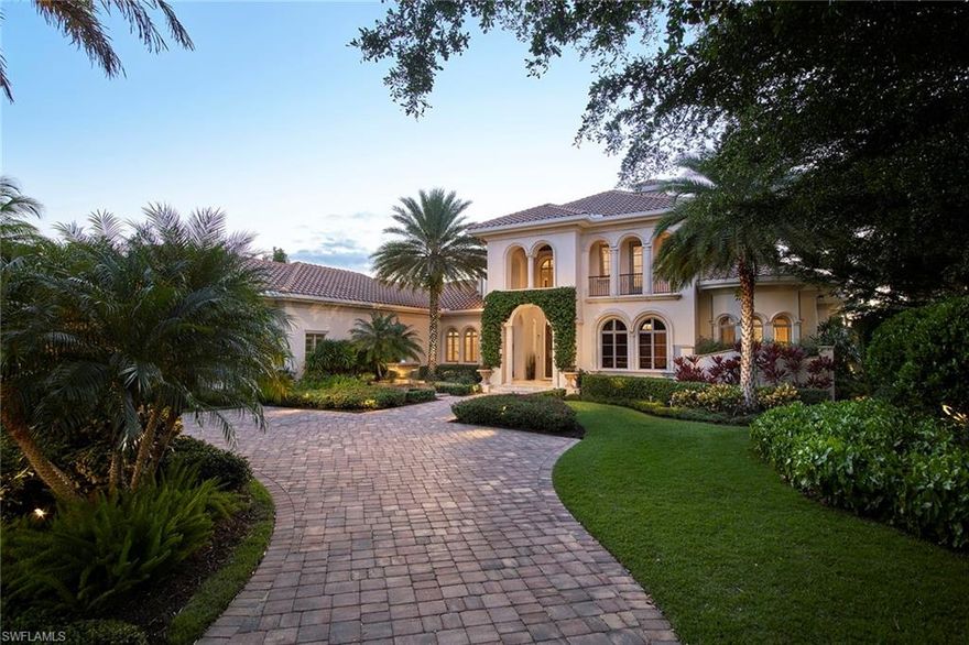 This exquisite custom estate in the exclusive community of Estuary at Grey Oaks was built in 2012 and resides on what may be the most picturesque homesite in the entire community. The over 7,800 square foot 5-bedroom plus study, 6-full- and 1-half-bath home overlooks a wide, long-range western lake view that includes unobstructed views of the 8th and 9th greens and 10th fairway of the Estuary golf course. High-tech dedicated media room, walk-in climate-controlled wine cellar and incredible covered screened lanai complete with natural gas linear fire pit make this home the perfect place to entertain friends and family. The recently remodeled kitchen includes light cabinets, quartz countertops and Wolf/Sub-Zero appliance package. The kitchen overlooks a spacious family room with a custom beam ceiling and spills on to the lanai via the eight-panel pocketing hurricane impact-resistant sliders. The outdoor living space includes an outdoor kitchen with a Wolf grill, bar, natural gas heated infinity-edge pool and raised spa with waterfall feature. Additional features include a large second-floor loft, dual owner’s suite baths, spacious four-car attached garage and Lutron lighting system.