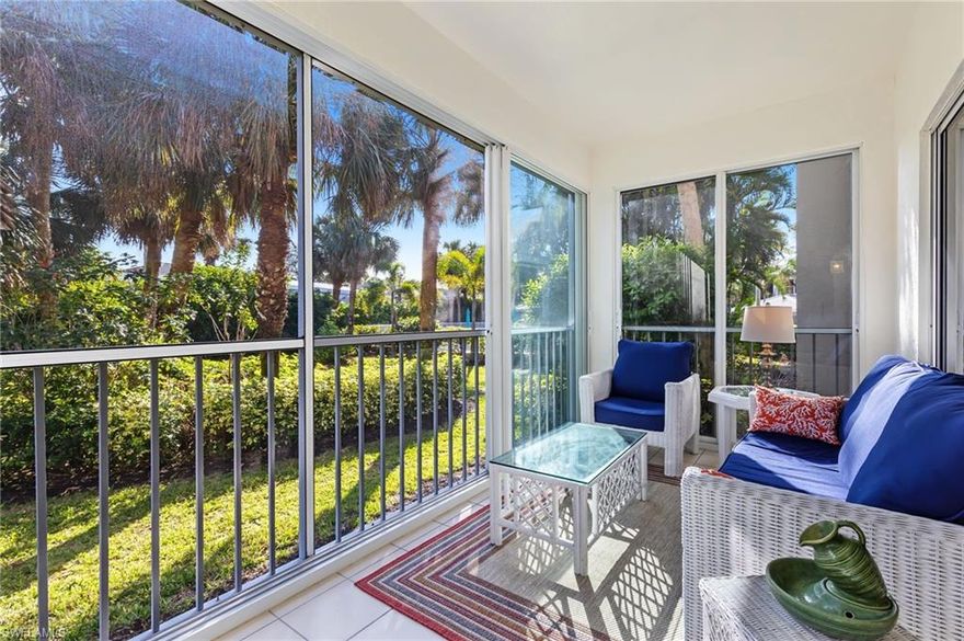 Lush landscaping and natural beauty await you from the park-like backyard of this fully-furnished 2 bed + den/2 bath condo in Chanteclair Maisonettes at Pelican Bay. The property boasts over 1350 square feet of living area and includes a covered parking space and designated storage locker. Chanteclair Maisonettes is located on the border of the Pelican Bay mangroves, just steps from the tram station and an easy 10-minute walk to the beach.

There is only one Pelican Bay! The premier luxury community in northern Naples, Pelican Bay offers residents exclusive access to unrivaled amenities that include two Gulf-front restaurants, two tennis facilities, a 27-hole golf course, two boardwalks, a Fitness and Wellness Center, and three miles of private beaches. Pelican Bay is adjacent to Waterside Shops and within walking distance of Artis–Naples, Southwest Florida’s top tier performing arts center, which is currently planning a $150 million renovation. You’ll never be far from fine dining, luxury shopping, and world class entertainment.