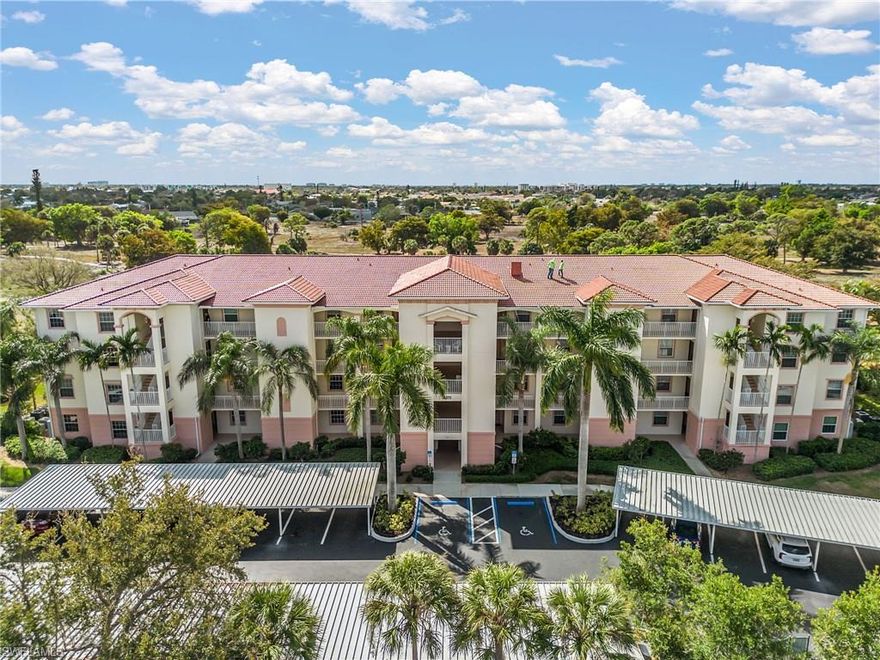 The wait is over! This highly sought-after top-floor corner unit is now available in one of the area’s most desirable condo communities.

Move right in—this home is being offered fully furnished, making it perfect for a seasonal getaway or full-time Florida living. You will have an exterior private storage unit—perfect for beach gear, bikes, and more. Enjoy peace of mind with a brand-new roof, along with the added benefit of one assigned covered carport space to keep your vehicle protected year-round.

Enjoy an active, resort-style lifestyle with exceptional amenities, including a pool, hot tub, fitness center, tennis, pickleball, bocce, and scenic walking and biking paths.

Ideally located just minutes from shopping, dining, and entertainment, everything you need is right at your fingertips.

Take in the peaceful views of the former Cape Coral Golf Course, currently being transformed by the City of Cape Coral into a 175-acre public park and green space. Purchased in 2024, the revitalization will feature walking and biking trails, a dog park, and natural areas, with the final master plan expected by Spring 2026.

Don’t miss this opportunity to own your piece of Florida paradise—schedule your private showing today!