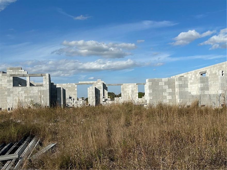 CASH ONLY SALE, HOME is UNDER CONSTRUCTION. Home is being sold in AS IS condition. 3 bedrooms plus den, lanai, 2 car garage. Lot is 100% upland, attached is TEC Report and Floor Plan. Buyer TO ASSUME PROJECT AND COMPLETE CONSTRUCTION AFTER CLOSING.