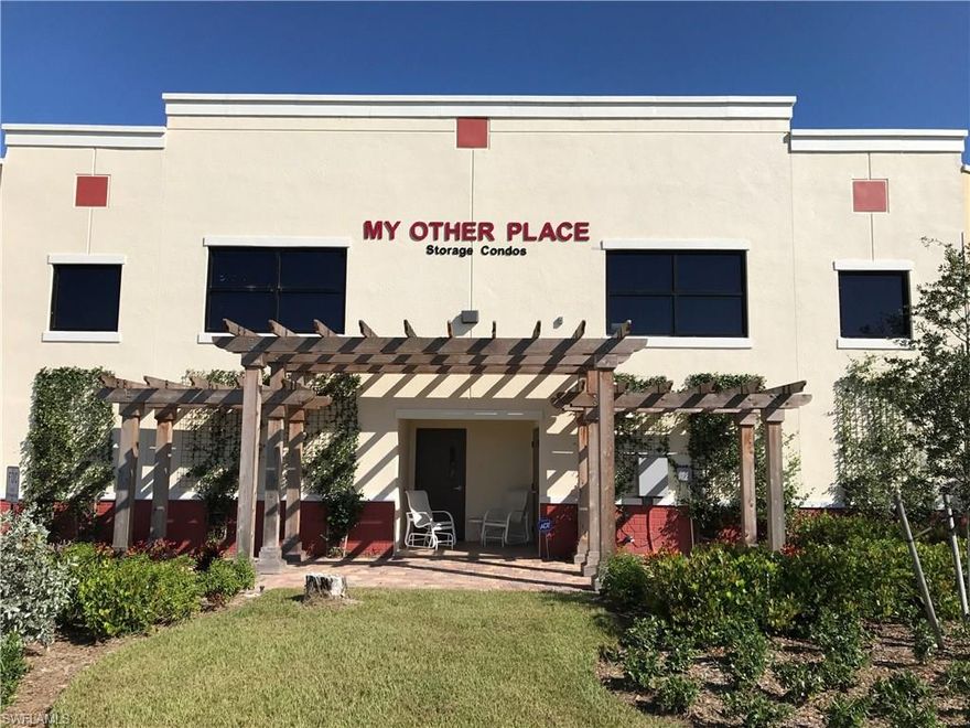 Stop storing your cars or hobby in a rented storage unit with limited access when you can own your own private Condominium Storage Facility in fantastic North Naples location! Convenient, 24/7 Access, Private & Secure Customizable 35’X20’ storage condo. The perfect size and location that’s rarely available, built to keep your cars, boats, RV's, or anything else you collect and want kept in a modern climate controlled facility that you own. Make room in your house/condo, this unit offers the climate controlled hang-out you’ve been looking for! This unit features plumbing hookups to add private bathroom. Create your own space, this end unit provides lots of light. Equipped with air conditioning, multiple electric outlets, overhead lighting, cable/internet connections (great for security), individual electrical meters (240/120) 125 amp service; insulated walls and ceilings, fire sprinklers, security lights, 12'w x 14'h automatic garage door, 17' - 20' ceiling. There are restrooms on site.