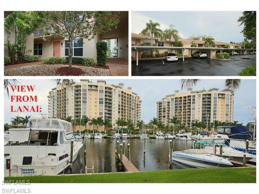 **REDUCED!** Boaters: Looking for a condo with a deep water slip for your large cruiser or sailboat? Then this may be the PERFECT choice for you! This 2 bed 2 bath corner unit with over 1300 square feet of living area offers the avid boater a great central location mere minutes from downtown Ft Myers PLUS nearly instant access to the open waters, yet its located in a protected deep water harbor (no bridges). Per owner, slip allows for up to a 50 ft vessel, 15 ft beam & approx a 5 ft+ draft. Try finding that for under $200k anywhere else! It is a 1st floor unit (no stairs) with the slip right out the back door, impact grade windows, includes a carport & is directly across the street from the river. Located in a small, friendly 2 story complex on a no-traffic street with heated community pool. Sold turnkey furnished, for buyers convenience too. Yes, some interior updates are recommended, BUT asking $50,000 less than updated comps. You do the math! Few nearby condos actually include the slips—instead you’d have to spend 100s extra each month at a marina. Not here. One HOA pmt covers it all. Get a jump on your competition by viewing this opportunity today. **SEE VIRTUAL TOUR**