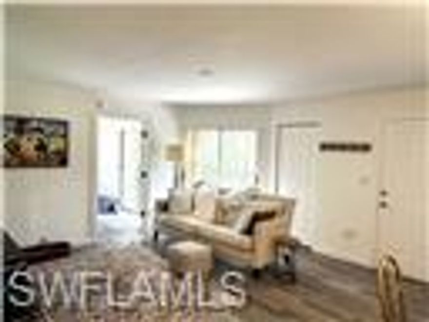 Great location for this updated furnished 2nd floor condo with landscape views! Owner would consider unfurnishing for an annual tenant as well.  Right in the heart of Estero! Close to Coconut Point, I-75, FGCU, fantastic dining, shopping and entertainment. 15 minutes to the golden warm sandy beaches our area is well renowned for. Steps from the community pool. The community has a 9-hole executive golf course, and residents can play for free. Tenant vacates the end of May 2026.