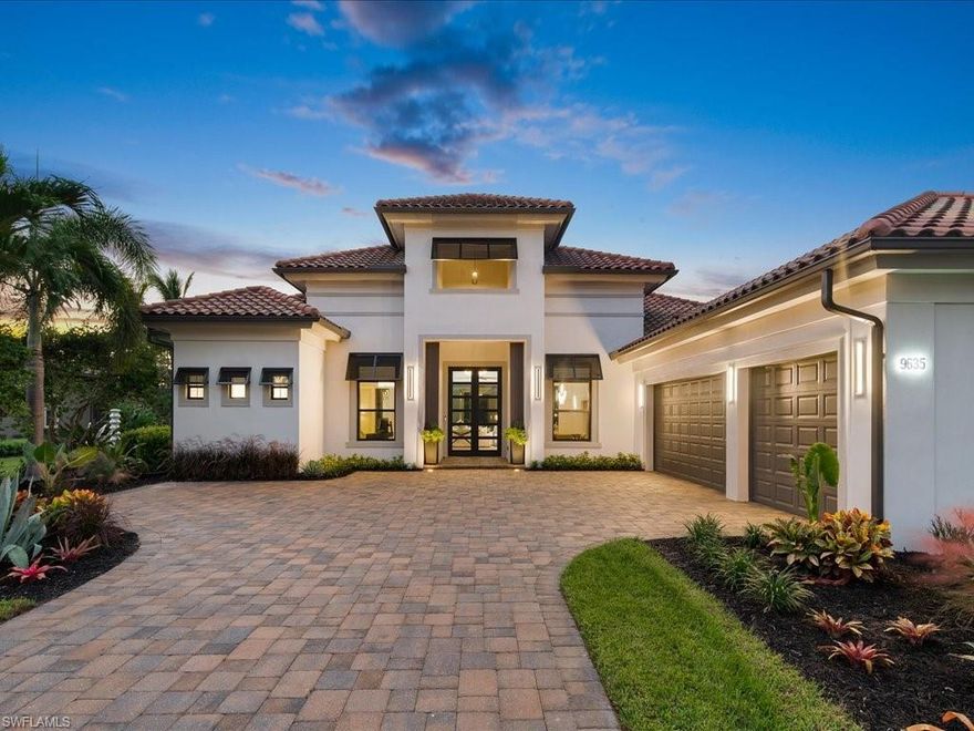 Completely remodeled in 2023, turnkey modern luxury designer home located in the Resort Community of Treviso Bay. This stunning home is located only 5 miles from downtown 5th Ave & 7 miles from Marco Island. This home offers many luxury features like Italian wide plank flooring, high-end furnishings, open concept with various living spaces & neutral colors that create a beautiful natural warm feel the minute you walk into the home. The great room offers unique suspended ceilings & LED lighting, a stunning fireplace wall & gas fireplace. The sleek kitchen features quartzite counters/backsplash, 180-bottle wine cooler, KitchenAid ice machine, top-of-the-line appliances & double wall ovens w/air fryers. Pocketing sliders seamlessly transition to the outdoor oasis w/a new panoramic screen enclosure, pool, sun shelf, bubblers, spa & outdoor kitchen/dining. The master suite boasts a complete renovation & offers an impressive master bath with custom floating vanities, marble floors & herringbone-patterned shower tile. The home's exterior & other beds/baths received similar treatments, ensuring every corner of this luxury home exudes opulence. Discover a new level of luxury living today.