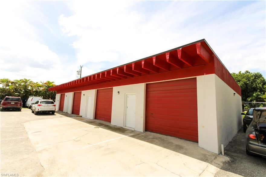 Unique standalone warehouse with 2,590 Sq Ft and a huge 17,807 lot behind it for outdoor storage. The interior of the warehouse boasts high ceilings, ample lighting, and an open floor plan that can be easily customized to suit your specific business needs. The warehouse features, 4 overhead doors, and four front-facing man doors. The unit also has 2 bathrooms. This is for the rear of the two buildings. A central location right off of Business 41 in North Fort Myers. Easy access to all points, North, South East, and West. The property and accompanying yard are fenced. Minimum of a one-year lease. First, Last, and Security. $100.00 for a background check. If you are looking for warehouse space for lease in North Fort Myers, this property is definitely worth considering.