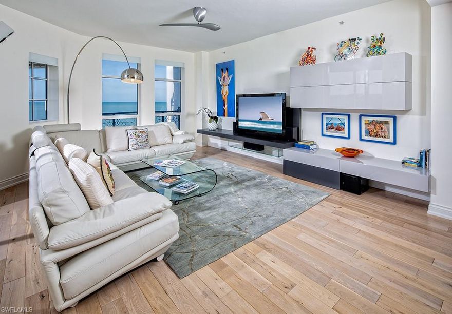 Located south of Doctor’s Pass in Naples, Florida, Sancerre is one of Naples’ most prestigious addresses. This very private enclave is located in close proximity to the world class shopping and dining of Old Naples. The well-managed complex, consisting of only 23 residences, offers a variety of concierge services, which set the standard for care-free living. This unique beachfront condominium is exquisitely finished in the modern tradition and reflecting a passion for the arts and comfortable contemporary living. Enjoy breathtaking views of the turquoise waters of the Gulf of Mexico by day and the sparkling City lights by night. An inspiring grand salon and dining room are drenched in light and open to the adjacent south-facing lanai. The master bedroom is serene and comfortable and also has direct access to the expansive lanai with Gulf views. Three guest bedrooms, each with en suite bathrooms, provide uncompromised luxury for family and guests. Location and ease of living, with a host of concierge services, make life at Sancerre one of the finest experiences Naples can offer.