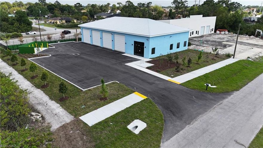 New Construction Warehouse to be completed in March of 2026.  For Sale or For Lease.  Centrally located on busy main road of Lehigh Acres.  Approximately 4,507 sqft of Warehouse / Shop Space and 1,226 sqft of office space.  Efficiently laid out. Zoned for many commercial and light industrial uses.