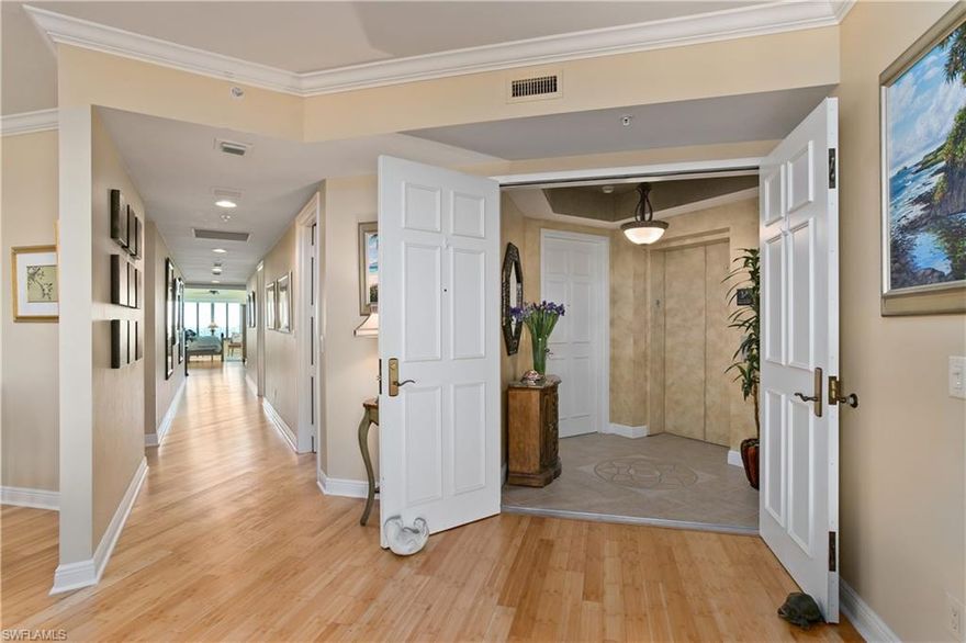 Stunning 12 floor center stack "04" condo with beautiful views of the Gulf and Turkey Bay.  This lovely unit has bamboo flooring throughout. The gourmet kitchen features a gas cook top, granite counters, new Bosch dishwasher, Advantium microwave and wine cooler.  The Grande Excelsior features a concierge center, its own pool and spa, barbecue area, 2 underground parking spaces, and private fitness room. All of this combined with the exclusive Floridian Beach Club available for transfer makes this unit truly special!  The Dunes amenities center is presently undergoing a dramatic, multi-million dollar renovation, which includes an elegant new indoor-outdoor restaurant, resort pool, tiki bar, fitness center and tennis facility.  With a scheduled completion date of January 2019, these amenities will add even more value for Dunes owners and further enhance The Dunes reputation as The Premier Coastal Resort Community in Naples.  Reciprocal agreements have been established with several nearby communities to access dining, tennis, pool, golf and other amenities during most of the renovation period. The Dunes is PET FRIENDLY.  Don’t miss this opportunity to have it all at The Dunes!