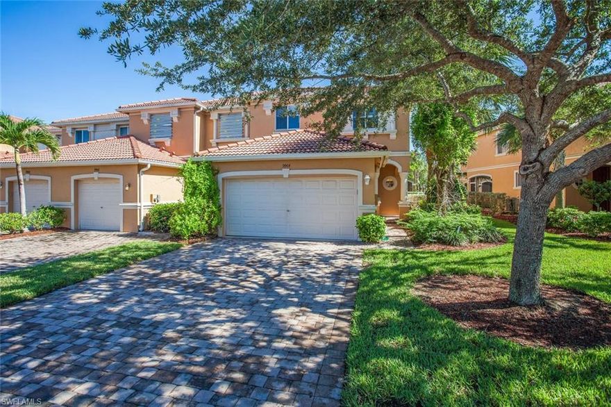 Please click on the link above to watch the virtual tour! Come see this attractive 3 bedroom, 2.5 bath, 1938 square foot end unit townhome, located in Colonnade at The Forum. Just minutes from I-75, FGCU, Southwest Florida International Airport, great restaurants and shopping, this home has plenty to offer. Key features include the two-car garage, extended front porch, crown molding and wood plank ceramic tile throughout all main living areas, plantation shutters, and a newer water heater and A/C unit. The over-sized living room boasts a dining area, direct access to the patio, and is overlooked by a kitchen that provides all white appliances, a movable island, recessed lighting, and plenty of storage/counter space. The master bedroom offers a welcoming atmosphere and a spacious master bathroom with ample lighting, dual sinks, and a large walk in shower with separate soaking tub. The gated community of Colonnade at The Forum gives you great amenities such as the heated community pool, clubhouse, fitness center, children’s play area, and tennis court. Schedule your showing today!