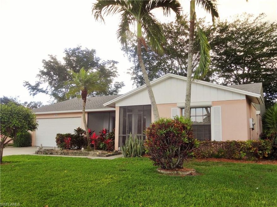 Electric Hurricane Shutters!  Irrigation system that keeps your water bill low! Wonderful and well-maintained home in 55+ community that offers 2 bedrooms, 2 bathrooms and fabulous views of the golf course and lake. Tile floors throughout the home, a Great Room floor plan and spacious glassed-in lanai which is excellent for entertaining. The home has electric storm shutters (one is manual) and plenty of storage in the 2 car garage.  Lawn has irrigation through a well on property which means a savings on your water bill. The Community has a swimming pool, clubhouse, tennis courts, shuffleboard, pickleball and many other activities available for all residents. Quick access to downtown Naples and the beaches, restaurants, shopping and more. Add this one to your list to see!