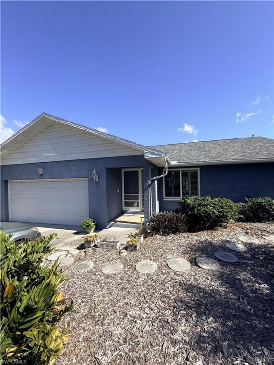 More photos to come........Perfect for first-time home buyers, this move-in-ready home in San Carlos Park sits on a large corner lot with mature trees providing privacy and outdoor space to enjoy. Relax by the concrete, heated saltwater pool with a newer pool pump, and take advantage of low-maintenance xeriscape landscaping designed for easy upkeep. Major updates offer peace of mind, including a shingle roof (2022), fence (2022), and newer AC unit (2021). Conveniently located near shopping, dining, RSW Airport, and Southwest Florida beaches. No HOA restrictions.