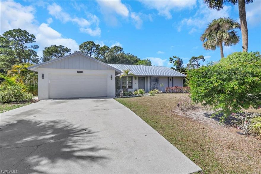 Welcome to this beautifully renovated Bonita Springs gem, ideally located in the heart of town just off Bonita Beach Road and Livingston/Imperial Parkway.
This stunning home has been freshly updated with new interior and exterior paint and elegant crown molding, creating a bright, modern, and move-in-ready feel throughout. The open layout offers a spacious great room perfect for entertaining, relaxing, or customizing to fit your lifestyle.
Featuring 2 bathrooms, a dedicated home office, and a versatile bonus room that can easily function as a workout space, media room, playroom, or even an additional bedroom — this home offers flexibility for today’s living.
Step outside and enjoy your private outdoor shower and peaceful views of a beautifully landscaped wooded area, providing both serenity and privacy. The setting feels tucked away, yet you're just minutes from everything.
Located in a quiet, charming non-gated neighborhood with fewer than 50 homes, this property offers NO HOA, central water and sewer, and is situated in a NO flood zone — a rare and valuable combination in Southwest Florida.
Enjoy being close to top shopping, restaurants, bars, and nightlife, including the popular Sugar Shack, all just minutes away.
Prime location. Thoughtful updates. No restrictions.
This is Florida living at its best