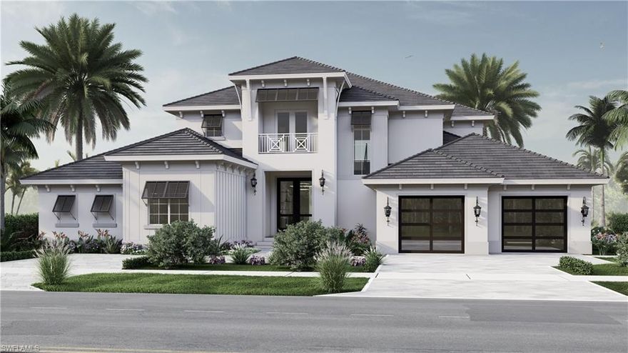 Impeccable waterfront coastal designer 2-story, 4 Bed | 4 Bath home with water direct access, under construction near Tigertail Beach. A stately foyer opens to a great room featuring 8x8 exposed beams, dine-in kitchen, morning room, breakfast bar and walk-in pantry. Access the outdoor covered & screened lanai with shutters, summer kitchen, enclosed pool with spill over spa, sun deck and pool bath. The ground floor primary suite features an 11 ft. ceiling, his and hers walk-in closets, bath with soaking tub adjacent to the private built-in study with picture window. The 2nd floor features a loft style great room with wet bar, surrounded by Jack and Jill bedrooms and a 4th private ensuite bedroom with walk-in closets, accessing a covered terrace overlooking the pool and a private balcony. With designer fixtures and high-end finishes, all impact glass doors and windows and 3-car garage; it is built on a grand scale for an indoor/outdoor Florida lifestyle with light and bright vistas and clean modern lines. Build your dock to suit the 200ft.+ wide canal. Customize early in the build. Live in refined luxury in the quiet Tigertail neighborhood, near shopping, restaurants, and the beach.