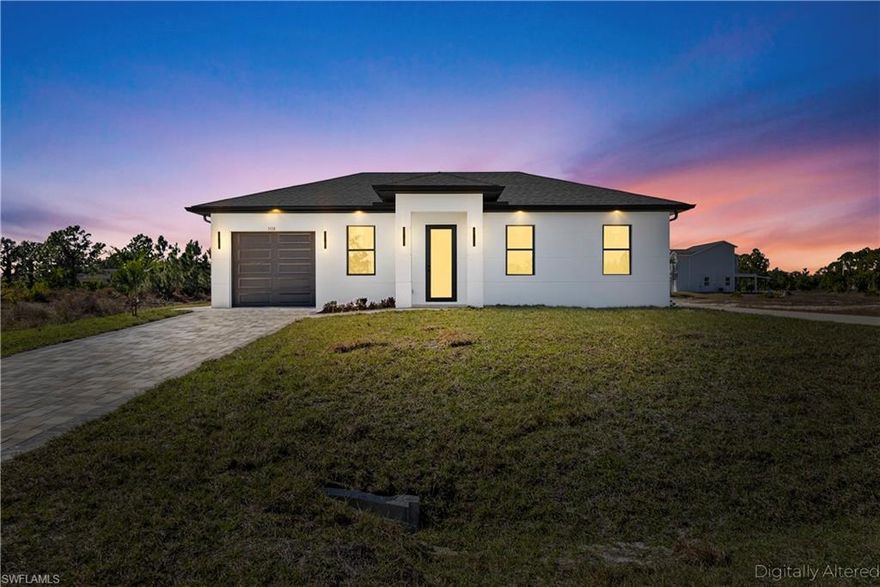 Welcome home to a brand new construction that blends modern design flexibility and everyday comfort, set on a corner lot with a canal out back, just minutes from State Road 82—making commutes to Fort Myers smooth and convenient.

This 3 bedroom, 3 bathroom home was thoughtfully designed for the way people actually live today. Clean lines, gorgeous finishes, and an open layout create a space that feels bright, welcoming, and easy to settle into from day one.

One of the standout features is the third bathroom with its own private entrance off the garage. This rare and incredibly versatile setup can easily be converted into a studio, guest suite, in-law area, or extra living space—offering flexibility for multigenerational living, remote work, or future income potential.

The kitchen flows effortlessly into the main living area, making it perfect for everyday life or hosting friends and family. Each bedroom offers comfort and privacy, while the primary suite feels like a true retreat at the end of the day.

Outside, enjoy the added privacy and space of a corner lot, plus the peaceful canal view—along with the freedom that comes with newer construction in a growing area, no HOA, modern systems, and the peace of mind that everything is brand new.

If you’ve been searching for a home that doesn’t just meet your needs today but can adapt to your lifestyle and future plans, this one is worth seeing in person.