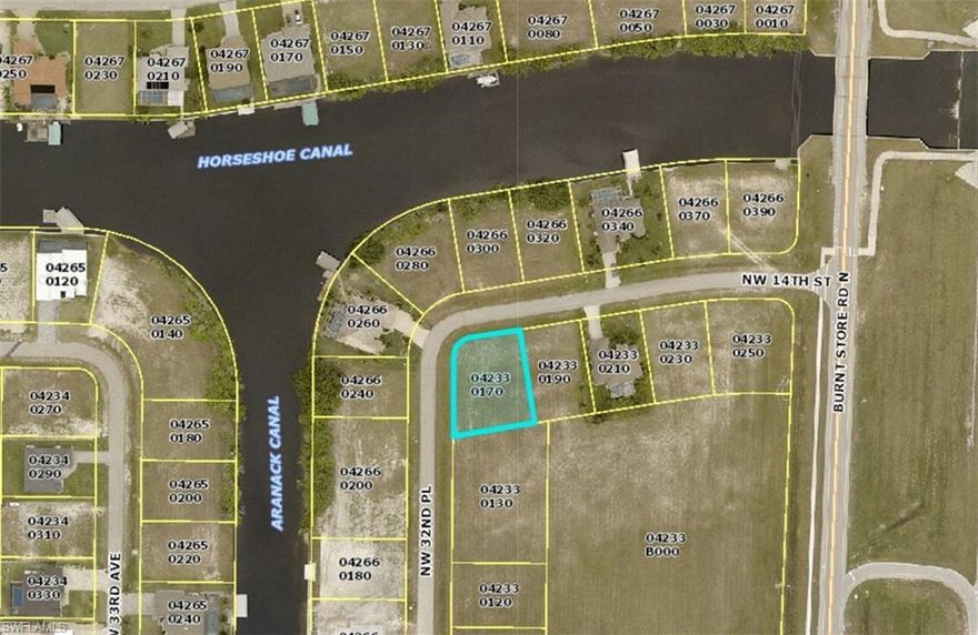 10,000 sq-ft flat land at NW Cape Coral. "Zoning is commercial". Close to shopping, restaurants and entertainments. Several mins to Coral Oaks Golf Course, Burnt Store Boat ramp, Publix, ALDI, library, Walmart and Sam's Club. The lot 3214 adjacent to this lot is also for sale at same price.