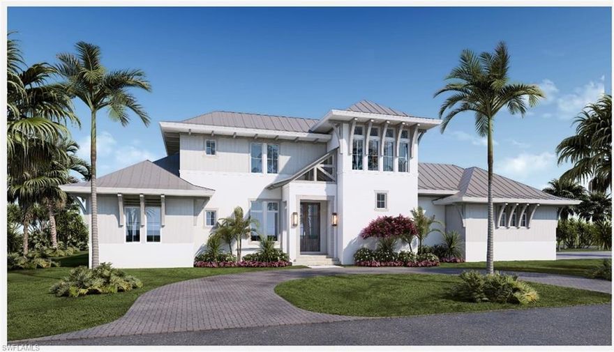 PRE CONSTRUCTION -Fantastic SW views located in the desirable Marco River area w/direct access to the Gulf, COMPLETION second quarter 2022. Luxurious custom built home with 12 foot ceilings, fully upgraded 4 bedroom en suite + study and 1/2 bath that opens to the pool. Gourmet kitchen with Subzero/Wolf appliances including top of the line Subzero refrigerator/wine cooler/freezer; Wolf 5 burner gas cooktop, double oven w/ both a steam & conventional oven along w/a pullout drawer microwave oven; high end cabinets & a quartz waterfall island complete this dream kitchen. Smart home including surveillance, home automation & surround sound. Boasting a wet bar in great room, custom closets throughout, 10 ft disappearing impact sliding doors. Oversized master bedroom w/views of the water opening to a screened lanai. Master bath features multiple shower heads and sprays. The two upstairs bedrooms are separated by a 15'x21 multipurpose room featuring walkout balcony overlooking the infinity pool & the long water views down the waterway. Whole house generator, epoxy flooring in oversized 3 car garage & metal roof. Travertine lanai/pool deck, outdoor kitchen, landscape lighting & upgraded zoysia grass.
