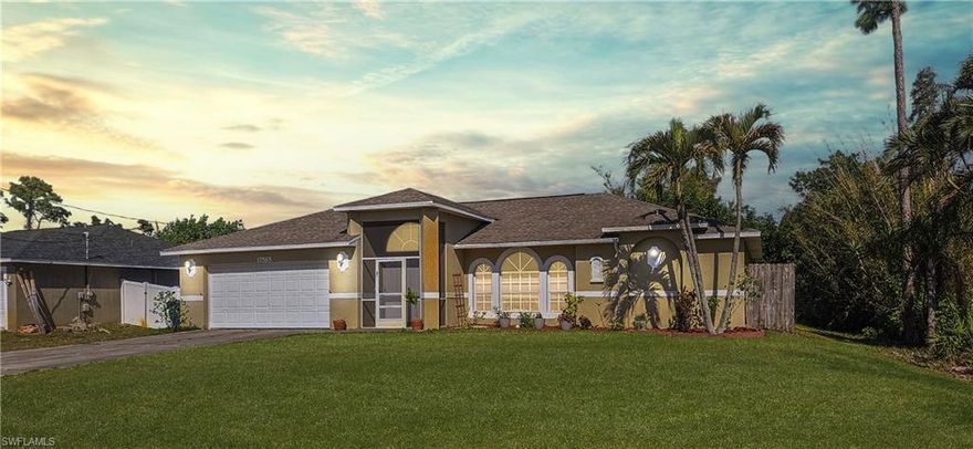 Welcome to 17565 Phlox Dr, Fort Myers, FL 33967 located in the highly desirable San Carlos Park Fort Myers NO HOA community—a prime location close to FGCU, Gulf Coast Town Center, Miromar Outlets, RSW Airport, and I-75. This 2003 built hurricane code home offers 1,695 sq ft living area, featuring 3 bedrooms, 2 bathrooms, and a 2 car garage with concrete block construction and stucco exterior for durability and long-term value.

This move-in ready home with NO CARPET showcases ceramic tile flooring throughout, vaulted ceilings, open floor plan, and split bedroom layout for privacy. Interior upgrades include custom LED lighting, plant shelves, window treatments, wainscoting, chair rail accents, and a spacious living area perfect for entertaining.

The kitchen features stainless steel appliances, breakfast bar seating, ample cabinetry, and functional layout, ideal for both everyday living and hosting. The primary suite includes his and hers closets, providing exceptional storage space.

Major updates include a NEW ROOF (2022), A/C (2016), and CPVC plumbing, offering peace of mind for buyers searching for updated Fort Myers homes for sale.

Step outside to enjoy your private backyard oasis, featuring a brick paver patio and custom hammock trellis, perfect for relaxing and enjoying the quiet surroundings. One of the standout features of this home is the peaceful, low-traffic street and privacy rarely found in San Carlos Park homes.

San Carlos Park is known for its large lots, no HOA fees, no rental restrictions, and convenient Fort Myers location, making it one of the most searched neighborhoods for buyers looking for affordable homes near FGCU and Estero.
This is an excellent opportunity for buyers searching for:  Fort Myers homes for sale with no HOA, Homes near FGCU and Gulf Coast Town Center, Move-in ready homes with upgrades, and Homes with privacy and outdoor space.
 Schedule your private showing today—homes in San Carlos Park with these upgrades and location advantages sell fast!