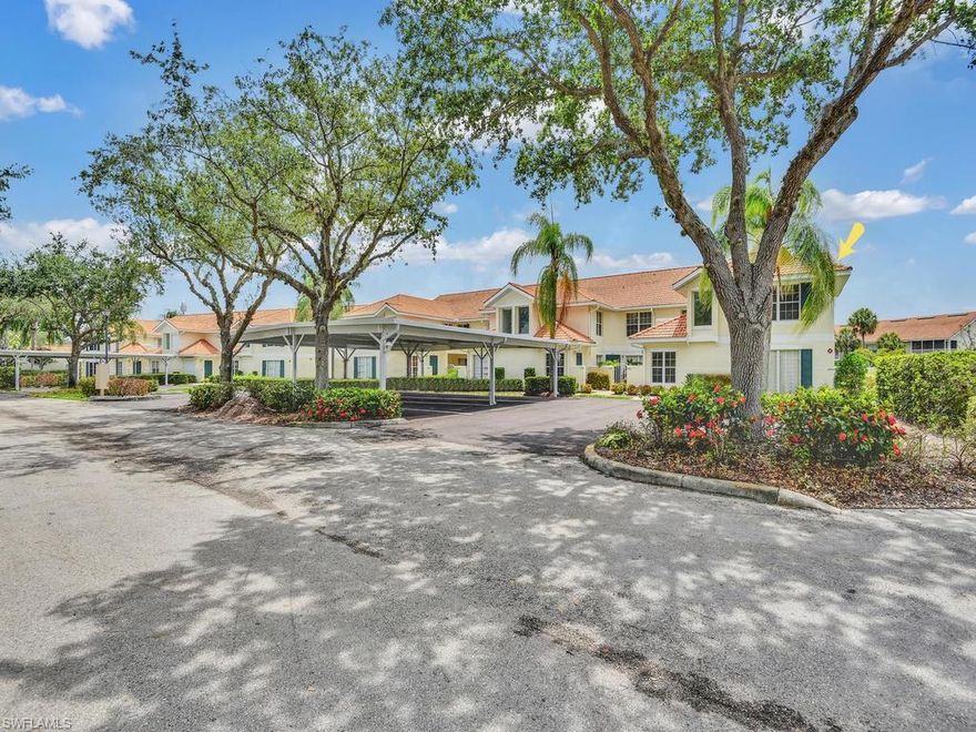 Located in Carlton Lakes one of North Naples premier communities this 2 bedroom and den condo is light bright and spacious.  As you enter the unit the bright entrance foyer offers a large storage closet for all your outdoor items. Once into the unit itself the open space is inviting and has lots of natural light being an end unit. The open plan kitchen has plenty of eating space either at the extensive counter or the breakfast area.  The unit has two balconies one off the kitchen which gives great shade in the heat of the day and one overlooking the lake. The master bedroom has sliding door onto the lanai and the bathroom features an oversize shower. Plenty of parking is available with 2 assigned spaces one being under a car port.
Lakeview is the first sub division inside the gates and is an easy 7 minute walk to Naples newest shopping experience Seed to Table. Only minutes to North Collier Regional Park, the beautiful Gulf beaches and I75 this condo is ideally located. Sold furnished it is ready for you to move right in.