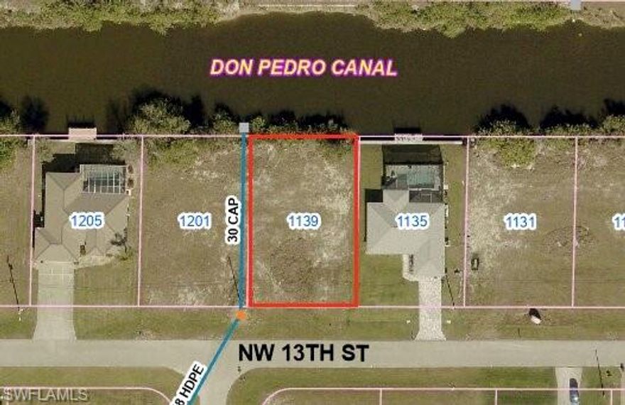 FRESHWATER LOT to build your dream home or invest in one of the fastest growing areas. This lot provides easy access to Pine Island and Burnt Store RD. The property sits on the extra wide canal Don Pedro (100' wide). Picture yourself kayaking, fishing right from your backyard, or taking a cruise on the boat. Get it before it's gone!