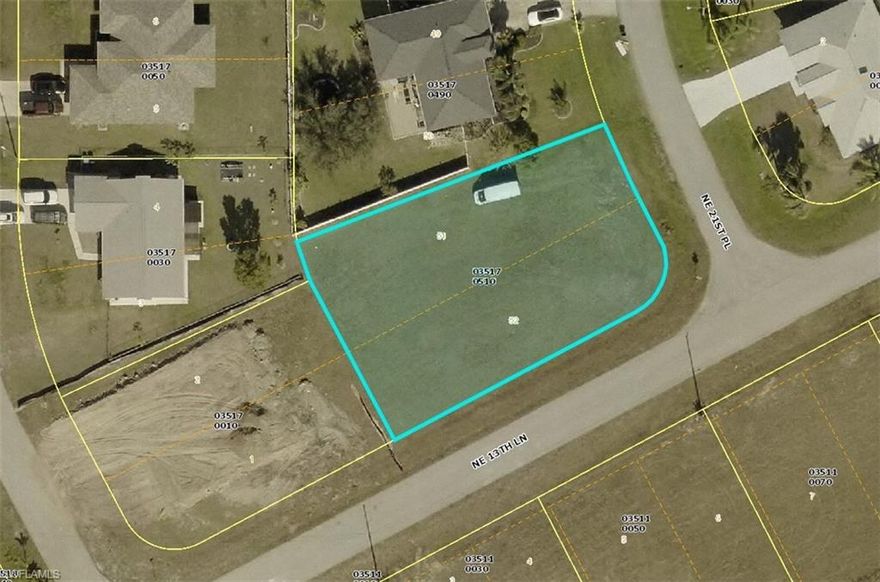 Great oversized residential lot in NE Cape Coral. This lot is 150ft deep whereas most Cape lots are only 125ft. All cleared and ready to start building!  Close to shopping and grocery.