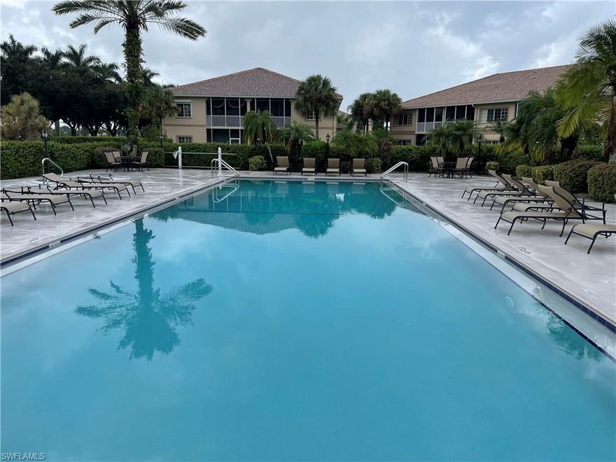 Charming first floor condo in Lely. This updated property offers 3 bedrooms. twin beds in one bedroom, a queen bed in the second bedroom and a King in the Owners suite. Bright with an open floor plan this is the perfect property to spend the winter. Large pool and spa within walking distance of the condo. PLEASE NOTE THAT THE GARAGE IS NOT AVAIALBLE FOR USE BY TENANTS but plenty of parking space available in the driveway.