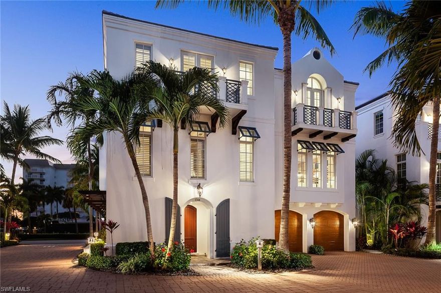 Spectacular residence at Naples Casamore built by BCB and masterfully redesigned by Harwick Homes. Contemporary design, blended with the finest modern materials including Italian polished porcelain floors, designer edge oak/cable stainless steel stairway and LED lighting throughout. Stunning entry with custom glass walls, oversized 40x40 polished Thassos floors with stainless steel inlays and dramatic views of the 21’ multi-floor custom-designed chandelier. This ever-popular floor plan provides generously proportioned rooms including a large den/media room with automated Hunter Douglas Pirouette shades, custom cabinetry and 85-inch television. Epicurean kitchen with Wolf induction cooktop, Brookhaven flat-paneled cabinetry and Taj Mahal mitered waterfall countertops that cover both the island and breakfast bar. Spacious master suite offers a sitting area with fireplace, luxurious bath with recycled glass countertops and private rooftop terrace that provides panoramic views of the Gulf of Mexico. The expansive outdoor area includes a private pool with spa, outdoor shower, and easy access to the boat docks and private beach access. A 4-car garage completes the property.