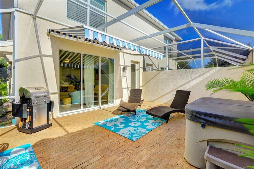 Built in 2014, this Dublon (similar to Cayman) floor plan townhome is one of the newest in VillageWalk of Bonita and shows like a model.  Enjoy sunset, lake from both balcony areas.  Attention VIRTUAL BUYERS: There are 2 visual tours, floor plan, upgrades list & disclosures – ask your agent for them. This home is both immaculate and in impeccable condition so you can move right in and start enjoying the southwest Florida lifestyle. With three bedrooms (two master bedrooms) and three full baths in over 1850 square feet of living area, you will have plenty of space. The kitchen features granite countertops and stainless steel appliances and there are many interior upgrades including California Closets, custom mirrors, hickory wood flooring and more!  Exterior features include private spa, clay tile lanai, Monkey Bars garage storage system and custom commercial garage floor. It is conveniently located near the town center, but on a quiet street with little traffic. Tons of upgrades and design elements that include The town center has many amenities including a resort-style pool, lap pool, fitness center, tennis, bocce ball and more.  Less than 30 minutes to RSW!