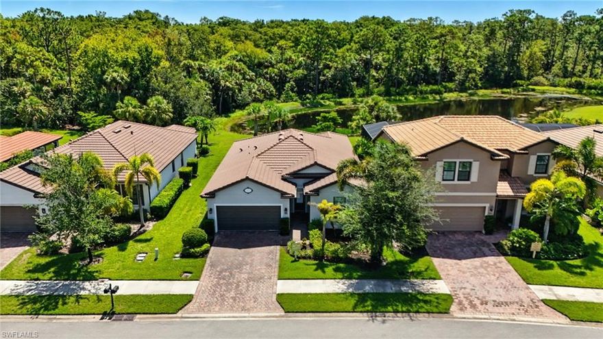 One of the lowest priced homes in River Hall, offering exceptional value in the highly sought after Hampton
Lakes community. This 2017 Pulte built 3 bedroom, 2 bathroom, 2 car garage home is ideally positioned on a preserve and lake view lot, creating a peaceful and private backyard setting just under one mile from the River Hall clubhouse and resort style pool. Inside, the open concept layout features tile flooring throughout the main living areas, a tray ceiling in the living room, and a well appointed kitchen with upgraded cabinetry, granite countertops, stainless steel appliances, and a pantry for additional storage. The spacious primary suite overlooks the preserve and includes a large walk in closet with custom built in organizers, dual sinks, and a glass walk in shower. Step outside to enjoy the oversized screened lanai, perfect for relaxing while taking in the tranquil nature views. Additional features include a paver driveway and insulated garage door for improved efficiency. Hampton Lakes at River Hall offers outstanding amenities with HOA fees of just $237 per month, including high speed internet, cable, resort style pool, clubhouse, fitness center, yoga studio, tennis courts, and bocce. Optional golf membership is also available for those looking to enjoy the River Hall Country Club lifestyle. If you are searching for a move in ready home with
privacy, resort amenities, and one of the best values in River Hall, this property is a must see.