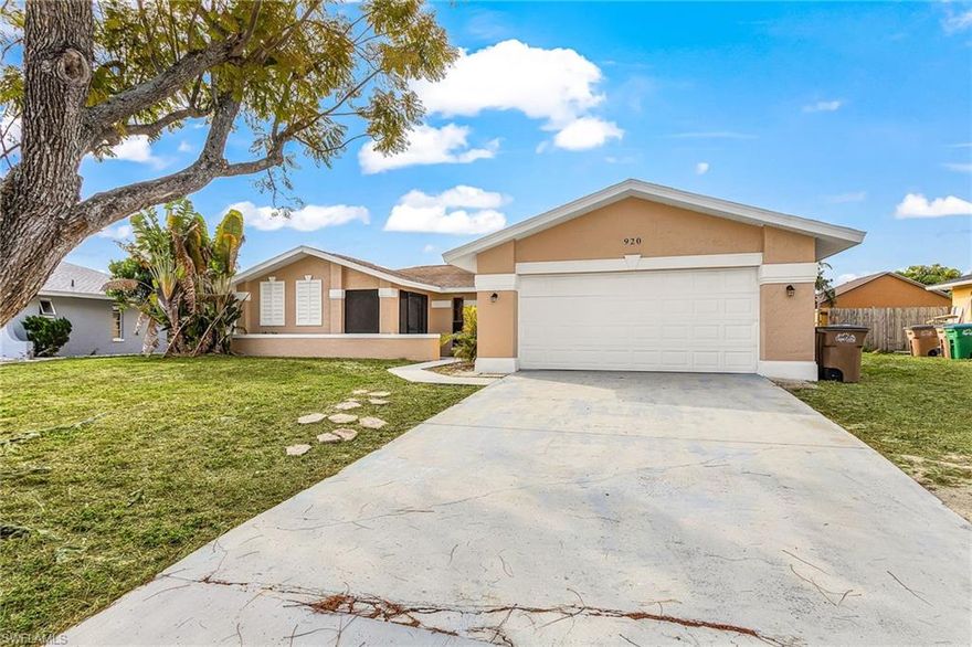 Welcome to this beautifully renovated 3 bedroom, 2 bath home in the heart of Cape Coral! Situated on an oversized lot of over 10,000 sq ft, this property offers a perfect blend of modern upgrades and outdoor space. Inside, you'll find a bright and open layout with updated finishes throughout, creating a move in ready experience for today's buyer.



The spacious backyard provides endless possibilities ideal for entertaining, adding a pool, or simply enjoying Florida living year round. With over 1,500 square feet of living space and a functional split bedroom floor plan, this home is perfect for families, seasonal residents, or investors alike. 



Conveniently located near schools, shopping, dining, and major roadways, this property combines comfort, style, and location. Don't miss your opportunity to own a fully updated home with room to grow in one of Cape Coral's most desirable areas!
