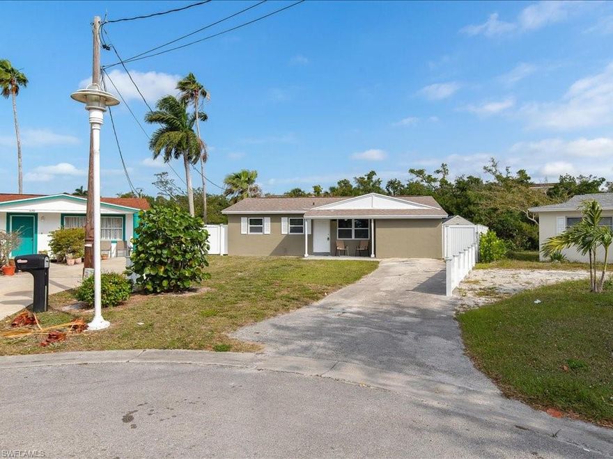 Location, Location, Location, rarely available waterfront property in downtown Naples. Three bedrooms 2 bath single family home situated at the end of the street on a pie shaped completely fenced lot, offering wide water views. Home has newer roof, and windows and its ready to move in or take advantage of the vacation short term rental. Walk to everything Downtown Naples has to offer and whats more to come to come to this area.