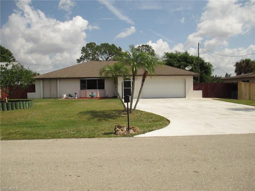 If you are looking for a home in a family friendly neighborhood where you are sure to get a wave as you pass by, then you must see this beautiful river access home. Enjoy the sincerity of those around you while you relish in the great outdoors whether it be a jog, bike ride, or even walk around the block. A hidden gem minutes from both Cape Coral and Fort Myers. Distance is no issue in regards to schools, parks, and major name stores or dining facilities. Now don’t let the front fool you as you pull up. By walking through the front door, this pool home will amaze you with its spacious open floor plan including 4 bedrooms and 2 bathrooms. The open connection between the living, dining, and family rooms allows you to be included in any entertaining events. The kitchen and bathrooms have all been completely remodeled with new cabinetry, flooring, and paint. The four large bedrooms have also been updated with stain master carpet and fresh paint. Whether you enjoy private time or the company of others, this house offers an extravagant lanai with a pool and extra room for enjoyment. Let’s not forget the canal in the back. The dock by the canal allows for both nature & water sports.