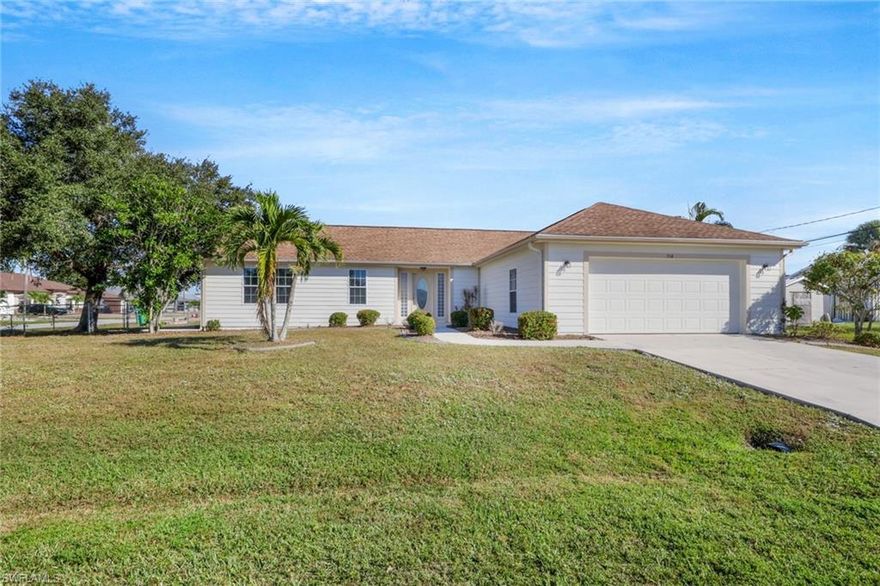 This well-maintained 3-bedroom, 2-bathroom home is situated on a spacious corner lot in Port Charlotte and offers a bright, functional layout with desirable updates throughout. The property features a 2021 roof and a 2019 AC system, providing peace of mind and energy efficiency. The oversized 24' x 23' garage offers exceptional storage and parking space, making it ideal for vehicles, hobbies, or additional equipment.
Inside, the split-bedroom floor plan provides privacy and comfort, while the open main living area flows seamlessly into the kitchen. The kitchen is equipped with a breakfast bar and beautiful quartz countertops, creating an inviting space for cooking and casual dining. The layout is designed for everyday living as well as easy entertaining. The location offers convenient access to parks, nature areas, and outdoor recreation, along with nearby walking and biking trails, green spaces, and waterfront areas. Local beaches, coastal preserves, a wide selection of restaurants, and community activities are all within easy reach, adding to the appeal of the surrounding area. With its corner lot, thoughtful updates, generous garage, and well-designed interior, this home presents an excellent opportunity to enjoy comfortable and convenient Port Charlotte living.