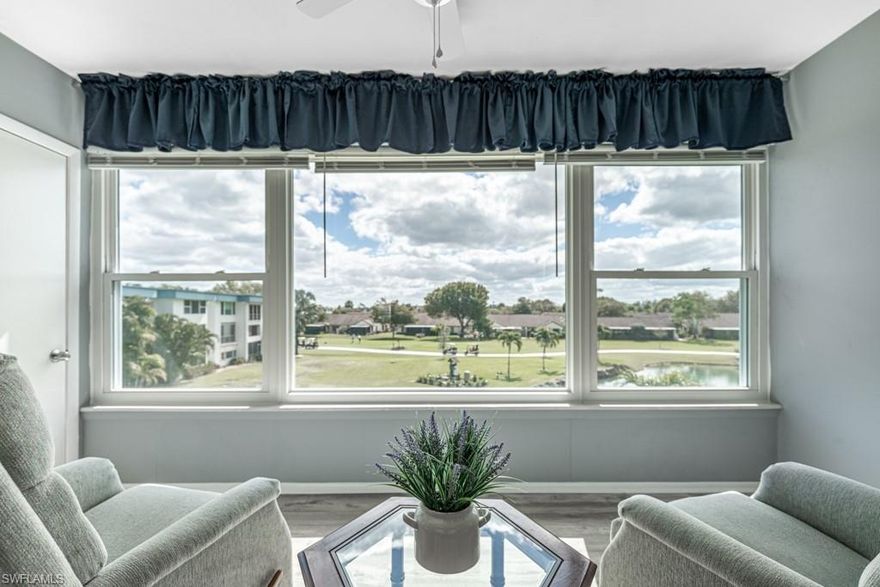 Gorgeous Remodeled Condo 2 bedrooms, 2 bathrooms with granite countertops in both the bathrooms and walk-in Tiled Shower in Master Bath.  New kitchen, white shaker cabinetry, granite countertops. Luxury Vinyl Flooring throughout the unit.  New Impact Resistant Windows throughout the Condo. New A/C is 2021.  Beautiful view of Golf Course and Lake from the rear of the unit and from the Master Bedroom.   Seven Lakes is an active 55+ community with Bundled Golf, 6 Clay Tennis Courts, 6 Heated Pools, Billiards, Wood Shop, to name a few. Full Time Recreation Department Puts Out Calendar of Events in Bi-Weekly Newsletter. Auditorium Hosting Lots of Fun Happenings Too. Private Restaurant & Bar. Start Living the Seven Lakes Lifestyle!  This is a must see...