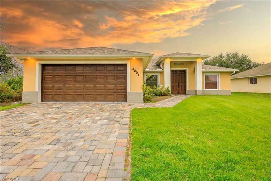 LOCATION, LOCATION, LOCATION! Centrally located home to main roads! Home boasts an open-concept layout with a sunlit living area and a kitchen featuring a stylish island, stainless steel appliances, and level 4 granite countertops and luxury vinyl plank flooring. Escape to the master suite with a spacious walk-in closet, tray ceilings, and walk in shower. Throughout the home, hurricane impact windows ensure safety and abundant natural light. The convenience extends outdoors with a paved driveway, large under-truss lanai and a 10x10 shed (purchased 2020) for extra storage. Schedule a showing today and envision yourself enjoying the comforts of this lovely home.