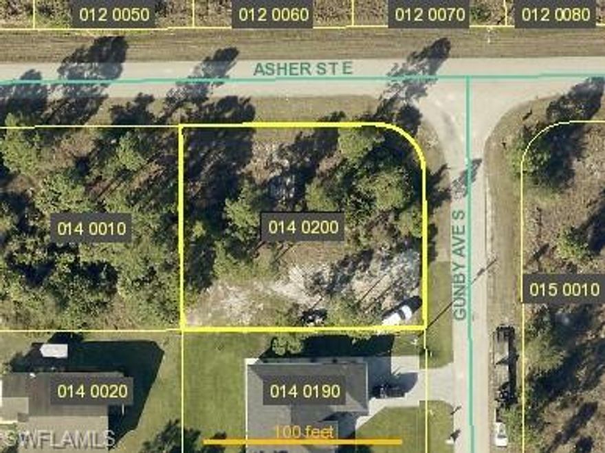 OVERSIZED CORNER LOT! Located on the corner of Gunby & Asher, the location is perfect to Build your Dream Home on this extra large .2982 acre Corner Site. New Construction abounds in this rapidly growing section of Lehigh Acres and Oversized Corner Lots are in extremely high demand. Low taxes and affordability are key. Build now or hold for investment. Model Home photo with floor plan shown in the photos. This builder has many different models and we can provide builder info upon request. Hurry on this one.