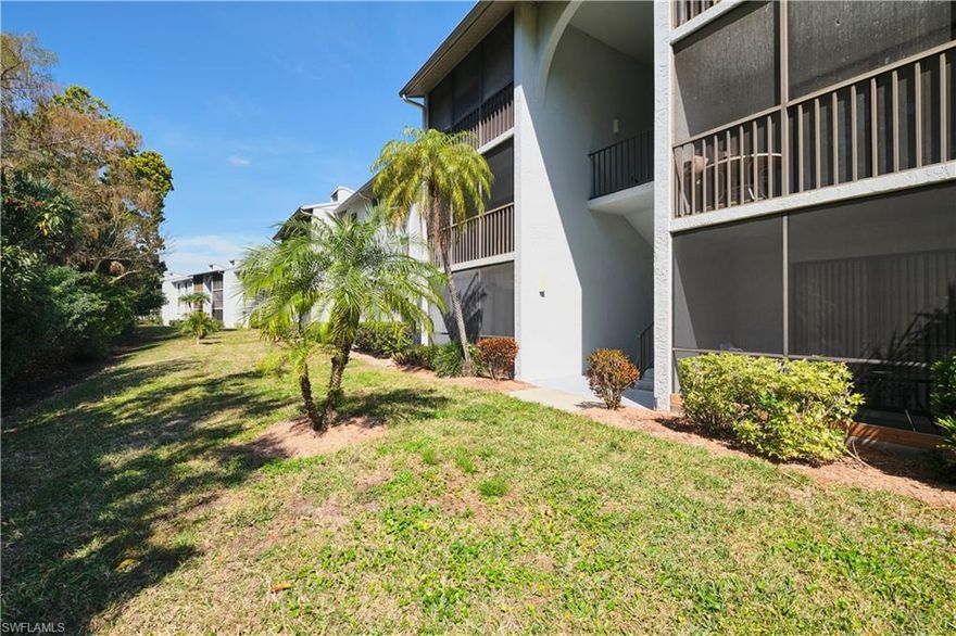 Don't miss your opportunity to own this slice of paradise for under $130k. You will love this Pine Ridge condo in the gated 55 and better community of Pine Ridge of Fort Myers Village with its sparkling lake walk path, and park-like setting of mature trees and lush landscaping. This unit is just a short walk to the heated community pool and spa and features an open living area with sliders out to the tiled lanai, great room floor plan, guest room with full bath, popular open dining and living area with vaulted ceilings and skylight that give it an open-airy feel, TILED and LVT floors (no carpet), NEW WASHER & DRYER, NEW dishwasher. The kitchen has lots of cabinet storage with pantry cabinets. The owner's suite features private preserve views, a large walk-in closet, lighted ceiling fan, tiled shower. This condo is nice and open with lighted ceiling fans, exterior storage closet, in-unit laundry closet, designated parking spot and plenty guest parking.....all this and beautiful private preserve views from your screened lanai. Pine Ridge is a PET FRIENDLY community and NO FLOOD INSURANCE is required. Enjoy the amenity rich community with miles of lighted walk and jog paths around the 20+ acre lake, tennis courts, BBQ/picnic area, FIREPIT, Pickleball, clubhouse, heated pool & spa, shuffleboard, Bocce Ball, car washing area.  Pine Ridge gives you convenient access to I-75, RSW airport, Publix, downtown Fort Myers, Top Golf, shopping, restaurants and is just a short drive to the beautiful beaches of SWFL.