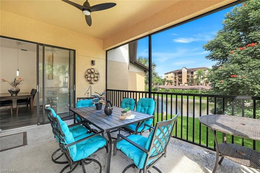 Welcome to Concord at the Vineyards, where modern luxury and exceptional style come together in this exquisite second-floor condo. This 3-bedroom, 2-bath residence features an open floor plan designed in one of Naples’ most desirable communities.

This condo boasts a 2024 roof, a 2021 AC unit, and 2019 water heater, and was updated with refined wood luxury vinyl flooring throughout. The screened lanai frames tranquil lake views, setting the stage for both relaxation and refined entertaining. The spacious primary suite offers a private retreat featuring an ensuite bath with dual vanities, a separate walk-in shower, and a relaxing soaking tub. Additional conveniences include a one-car garage, adding to the charm of this residence.

Residents also enjoy the exclusive opportunity to join the Vineyards Country Club, with access to world-class golf, tennis, pickleball, dining, and fitness amenities. With its prime location just minutes from shopping, dining, and the Gulf's sun-kissed beaches—and only a 30-minute drive to Fort Myers airport—this residence perfectly balances sophisticated lifestyle and convenient urban living.