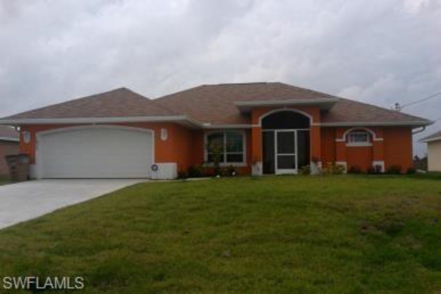 Come check out this wonderful 3/2 home in lovely Cape Coral. Home built in 2016. Avoid those pesky assessments & high water bills. Close to the North Cape Library, Northwest Softball Complex, Coral Oaks Golf Course. Quick easy access to pine island corridor with all the restaurants, businesses & entertainment. Built in 2016 so Roof, A/C & Well Equipment only 5 years old. Don't Forget NO worries about Chinese Drywall unlike other homes built during the mid 2000s.

This one won't last long. Schedule a showing A.S.A.P.