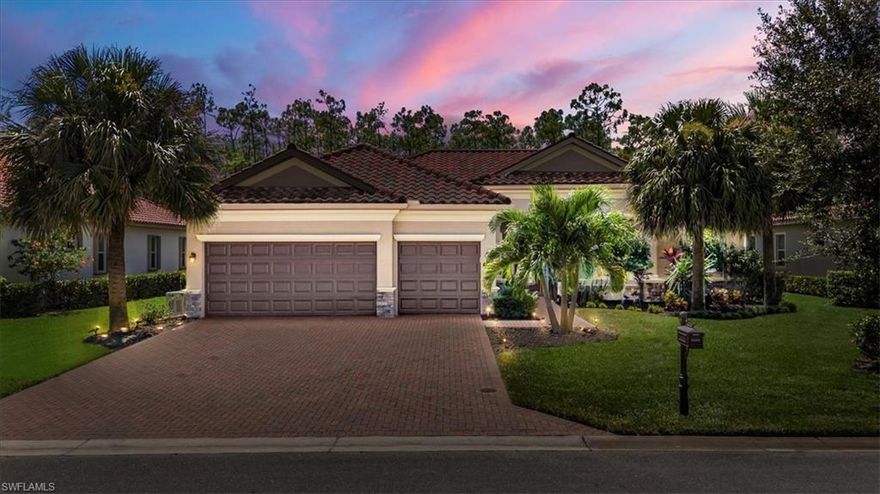 NO HURRICANE DAMAGE/NEVER LOST POWER/GENERAC GENERATOR ON PROPERTY Discover the charm of coastal living in this impeccably maintained 4-bedroom, 2.5-bathroom Oakmont model, pool home nestled on a spacious cul-de-sac lot within the coveted Bella Terra community. Professionally designed interiors create a warm and inviting atmosphere, with the option to purchase the stylish furnishings and seamlessly continue your curated lifestyle.

Every evening is a masterpiece as you soak in breathtaking sunset views over the preserve from the comfort of your poolside retreat. Recent enhancements, including top-tier KitchenAid appliances, a Generac whole-house generator, and advanced water filtration, ensure both luxury and peace of mind. Intelligent upgrades like built-in closet organizers, garage storage racks, and an AquaLink pool/spa controller elevate everyday living.

Prepare to be captivated by this exceptional property. Schedule your private tour today.

The beautiful community of Bella Terra has 999 acres, 400 of which are conservation preserves, 100 acres of lakes and some of the lowest fees around. Amenities include a Resort-style Clubhouse, 24-hour fitness center, bingo, boot camp, water aerobics, poker, cards, food truck nights and activities for all ages, resort style pool and spa, secured, shaded children's play area, sand volleyball, tennis, pickleball courts with in-ground nets, basketball, softball, kids soccer leagues, bocce ball, in-line skate rink, a peaceful butterfly garden and more! Bella Terra is centrally located with easy access to RSW, FGCU, I-75, Miromar Outlets, Gulf Coast Town Center and the Coconut Point Mall, Sanibel Island, Ft Myers Beach, Restaurants, Hiking, Entertainment, Boston Red Sox and Minnesota Twins Spring Training. The list goes on and on. Priced to sell!