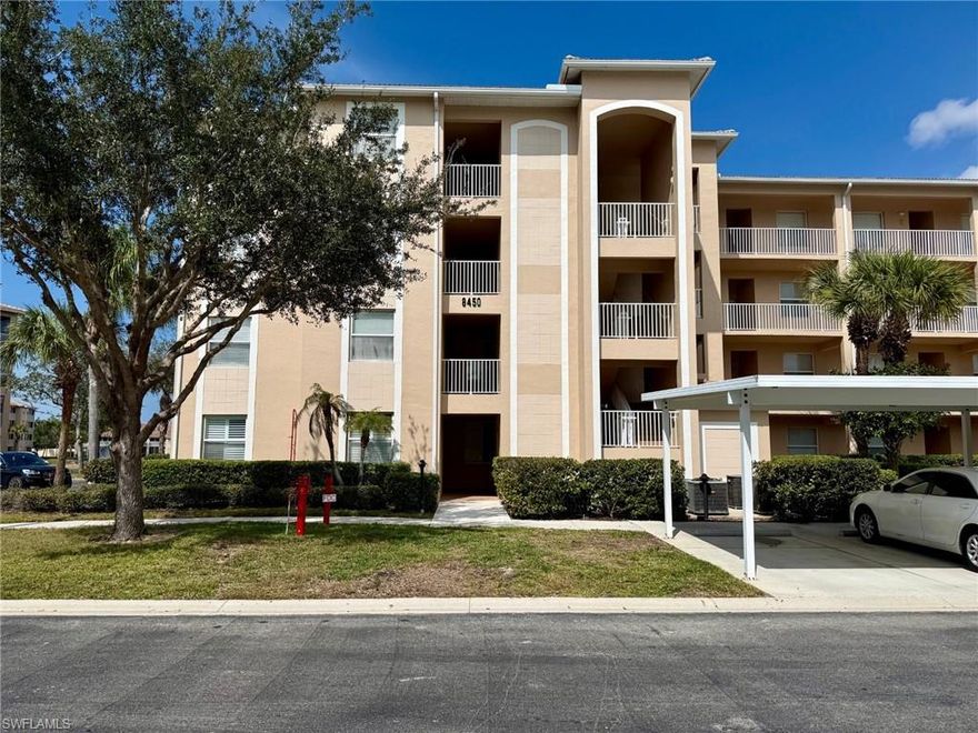 Located in the heart of Estero, this beautiful 2-Bedroom + Den, with 2 Full Bathroom is exquisitely furnished and offered turnkey.  Located on the 3rd floor with elevator access, this move-in ready end-unit condo features southern views overlooking a tranquil lake. Just minutes from US-41, RSW International Airport, Florida Gulf Coast University (FGCU), Coconut Pointe Mall, Gulf Coast Town Center, Miromar Outlets, and the future Downtown Estero Town Center. Osprey Cove is a gated community and offers resort-style amenities including a community pool and spa, state of the art fitness center, and clubhouse. New roofs were recently installed, and the HOA covers all exterior maintenance, insurance, cable and water...providing truly carefree living. With 30-day rentals allowed up to 12 times per year, this condo also presents excellent investment potential. Enjoy future entertainment at High Five Entertainment which will include indoor and outdoor pickleball courts, miniature golf, bowling, arcade and other family entertainment elements.  Easy access across the street to the future Bonita Estero Railroad Trail. Tile flooring is throughout the unit for a contemporary, low-maintenance lifestyle...perfect if you have a pet or small children.  A private storage unit provides extra space, and the dedicated carport ensures your vehicle stays protected. Whether you're looking for a primary residence, a vacation getaway, or an investment property, this condo offers unbeatable value in one of Estero's most desirable areas. Don't miss your chance to own a piece of paradise with all your conveniences right at your fingertips!