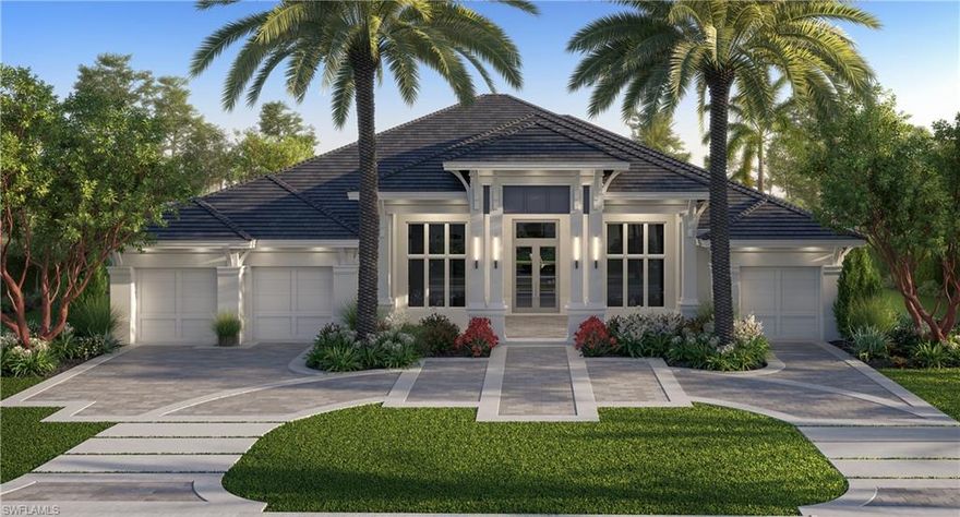 701 Starboard Drive is the home that will impress all and is designed for in door outdoor living, Breaking ground now by Borelli Construction, luxury builder with three generations of experience. Located in an x500 flood zone this luxury home is high yet has minimal steps. Starboard Dr is a peaceful street in The Moorings with members only beach access. The exterior of this home will feature landscape and hardscape by Outside Productions including custom driveway, water bowls, cascading fountains walls, and astroturf inlays.  The grand foyer leads into a large great room with all the space and more for hosting friends and family. The 10-ft tall sliders open fully to the covered lanai complete with a full outdoor kitchen & fireplace. Protected by both retractable screens and hurricane shutters provides the flexibility to enjoy the space open to the pool & spa or closed. Top-notch features include Sub-Zero/Wolf appliances, whole-house generator, Crestron lighting & home automation, French white oak floors throughout, oversized moldings, fully built closets, window coverings, natural stone & so much more. Still time to customize finishes and make this custom home your own.