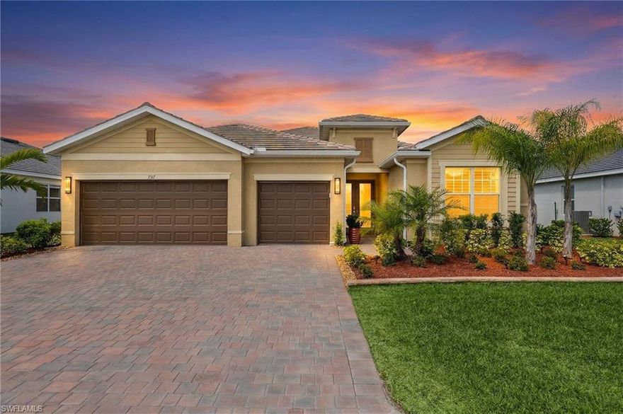 This stunning, less than 2 year old home WITH POOL AND SPA in the prestigious River Hall Golf & Country Club presents itself like a model home and is being offered completely TURNKEY, ready for you to simply move in and enjoy. From the moment you step inside, you’ll be impressed by the thoughtful upgrades, both inside and out,  throughout including Remote Control Hurricane, updated landscape, flower bed edging, accent walls throughout the home and upgraded light fixtures and so much more, that elevate this residence to a new level of luxury and comfort.
The spacious layout features three generous bedrooms, a dedicated office, and three full bathrooms, providing the perfect balance of privacy and functionality for work, rest, and play. The gourmet kitchen and elegant living spaces flow seamlessly, creating an inviting atmosphere for entertaining or quiet evenings at home.
Outside, the private pool area is a true highlight, offering breathtaking sunset views over the water that will make every evening feel like a vacation. Whether you’re relaxing by the pool or hosting friends, this serene backyard oasis provides the ultimate in Florida living.
Additional premium features include a three car garage for convenient parking and storage. Located in the sought after River Hall Golf & Country Club community, this home combines modern elegance with resort style amenities, including golf, dining, and recreational opportunities such as pickleball, billiards, ping pong, basketball and so much more just minutes from your door.
Don’t miss this rare opportunity to own a nearly new, upgraded beauty in one of the area’s most desirable gated communities. This turnkey gem is truly move-in ready and waiting for its next owner to create lasting memories.  SEE UPGRADE LIST FOR EXTENSIVE UPGRADES!