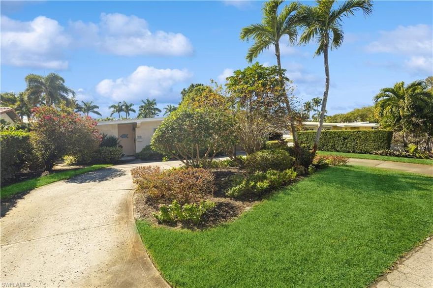 Possibilities abound for this enticing 3 Bedroom, 2 Bath Cottage ideally nestled in the desirable Olde Naples Historic District. The well-manicured picturesque Southern Exposure Lot is high and dry located Out of a flood zone, includes a private irrigation well, fruit trees and offers paved alley access to the rear of the property.  There is ample room to expand the existing home, add a pool or build your dream home on this beautiful lot.  Your Exclusive Olde Naples Address ensures convenient access to Pristine White Sand Gulf Beaches, First Class Shopping & Restaurants at 5th Ave S or 3rd Street S and Healthcare at the NCH Baker Downtown Campus.  Come Enjoy the Relaxing Olde Naples Lifestyle Today!