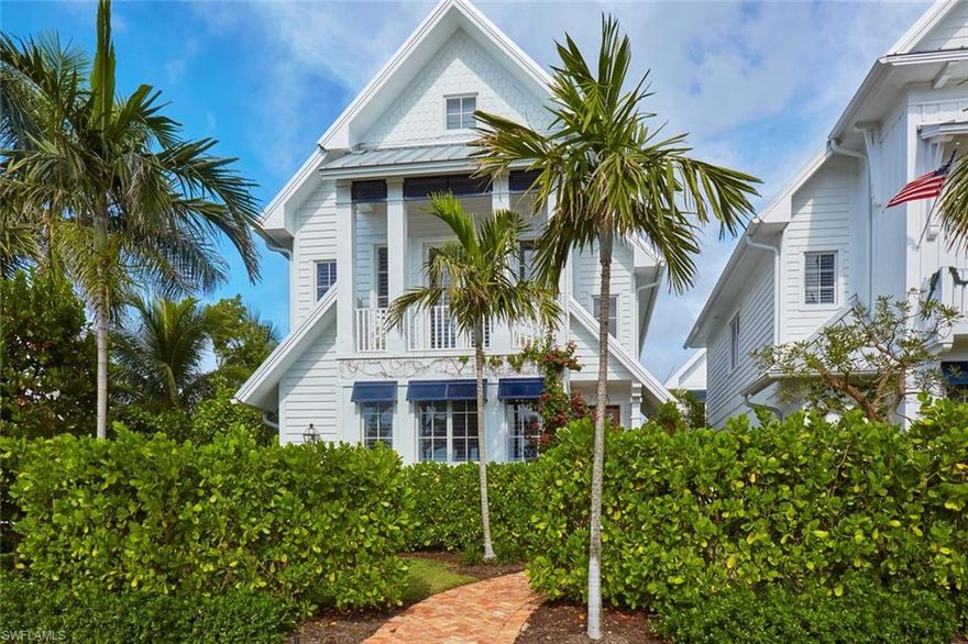 Located in the heart of all that Old Naples has to offer. Within a short distance to Naples beaches, the Naples Pier, restaurants and lifestyle of 5th Ave S and 3rd St S, this captivating, cottage-style home offers a spaciously inviting first floor for living and entertaining. The private pool courtyard, outdoor grilling area is accessed through impact glass sliding doors, creating an exquisite indoor-outdoor experience. Throughout this four-bedroom, two-story home, you'll find the best of the best in materials and finishing, including marble countertops, shellstone and wide-plank wood flooring, luxury appliances, custom cabinetry, smart home features, and myriad design extras you have to see to appreciate. In the gourmet kitchen, you'll find names such as Lacanche, Sub-Zero, and Wolf. The second floor delivers three en-suite bedrooms, flex-space, and a laundry room. Eminently welcoming while achieving a high level of elegance and sophistication, this is a home in which you can sink into, and create lasting memories with family and friends.