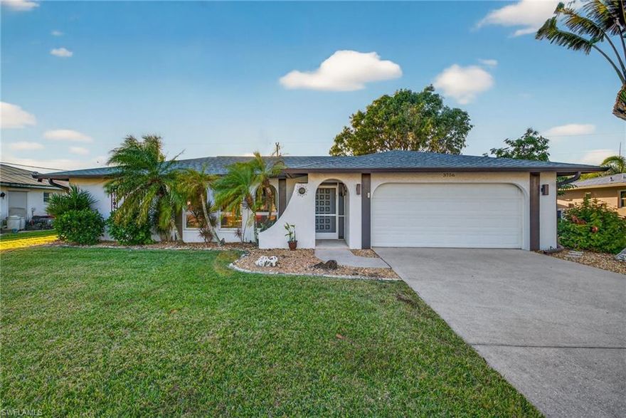 With so many choices, this well-loved and beautifully cared-for home truly stands out.
This 3-bedroom, 2-bath pool home is ideally located near downtown Cape Coral, offering comfort, convenience, and peace of mind with numerous recent upgrades.
Major improvements include a new roof (2024), updated flooring, fresh interior paint, including the lanai and garage floor, new irrigation system and garage door opener creating a bright, move-in-ready feel. The lanai was rescreened in 2022, enhancing outdoor enjoyment and functionality. 
Step outside to your private backyard oasis featuring an oversized pool with a heater and a brand-new roll-out solar cover, perfect for extended swim seasons. Enjoy watching beautiful sunsets from your screened lanai, while the invisible fence surrounding the backyard perimeter adds safety and flexibility for pets. Furniture is negotiable.
For added peace of mind, this property has never flooded with any of the recent hurricanes. Located just minutes from downtown Cape Coral dining, shopping, and entertainment, this home offers the ideal blend of location, updates, and Florida lifestyle.
Perfect as a primary residence, seasonal retreat, or investment opportunity—schedule your private showing today.