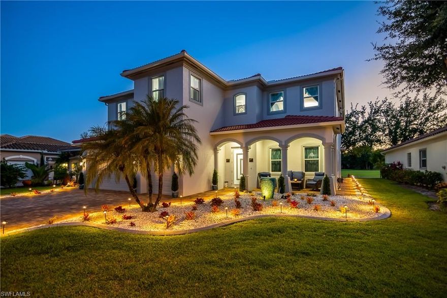 Owner financing with only 40% down!! This house is a MASTER PIECE AND ABSOLUTELY GORGEOUS! The owner has used the very best contractors/designers/parts and equipment to COMPLETELY & FULLY RENOVATE this house. No expense spared in redefining this exquisite estate! All new furniture & exercise equip included! The home has: A Brand new Roof & Gutters. 43 hurricane proof windows & 3 doors. Forest Pulido tile 24"x 24" throughout the entire home & new fog glass doorst! New portable generator with easy flip switch to power the home. All bathrooms completely renovated with new vanities/toilets. New kitchen with solid wood cabinets, level 4 granite counter top. All new appliances! New staircase. Fresh paint inside & out. 2 new A/C units. New water heater. New landscaping with lighting. New pavers (Stonehurst Autumn Blend) in the driveway, front entrance & both walkways & both patios. New Modern Chandeliers in every room. Climate controlled 3 car garage. Real wood custom made shelves in all closets, pantry & garage. For added convenience, an additional Washer/Dryer has been installed in the master bathroom. Portable A/C during a power outage. Low HOA fees! Home is located right on fairway #2 and private golf carts are allowed