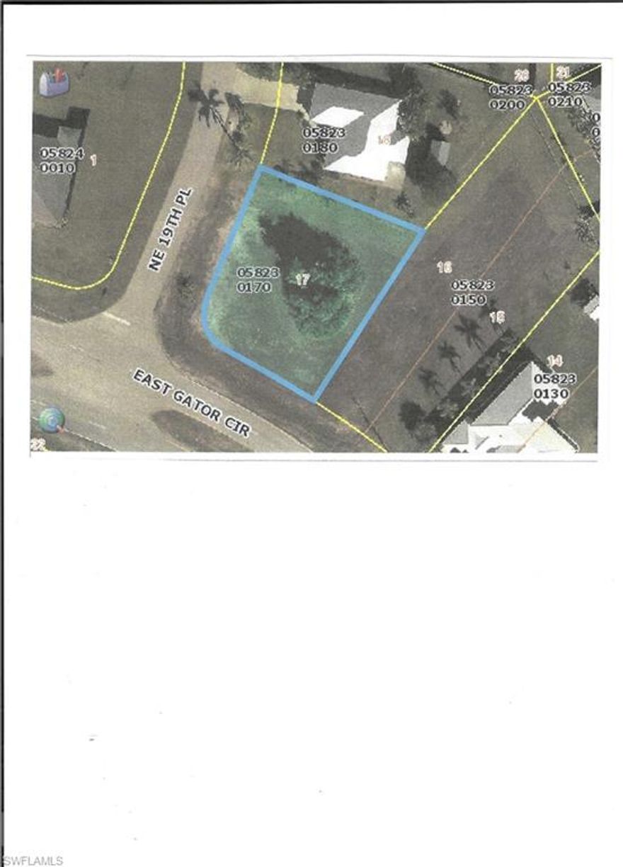 This corner lot is a great place to build your dream home or retirement refuge on.  It is located in an area of custom homes and has great access to Ft Myers and  Charlotte County.  The schools and shopping are convenient and this area is    growing fast.