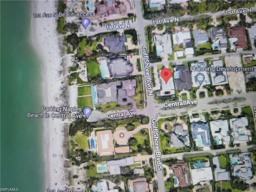 Steps from the beautiful beaches of Downtown Naples and walking distance to 5th Ave and 3rd St restaurants. Here is your chance to build your dream home on Gulf Shore Blvd!!!