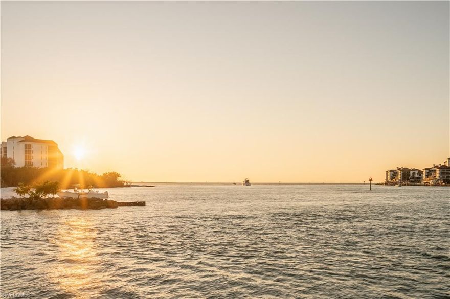 DON'T MISS THIS RARE OPPORTUNITY, Out of 100 total units in Ville De Marco, this is one of only 8 double units and the only double unit currently for sale that offers unprecedented wide-water views of the Marco River FROM EVERY ROOM! Fully remodeled from the most discriminating owners, every detail has been accounted for to allow maximum lighting, exceptional wide water views, thoughtful utilization of all available space, and top of the line upgrades. Remodel incorporates hurricane doors, windows and sliders; custom kitchen cabinets; upgraded appliances, including an induction stove and built-in air fryer; master bedroom features a walk-in closet; first bathroom features a jacuzzi tub; second bathroom has full rain head/body spray shower heads; full water filtration system; floor-to-ceiling pantry; plus plantation shutters and custom crown molding throughout. The unique layout includes a full laundry room with wet bar and a second full-size refrigerator and Bosch washer and dryer. The walk-out patio is spacious, inviting, and provides extraordinary wide water views of the Marco River. The community offers boat slips available for lease, a fishing pier, and a water-front clubhouse, all for your enjoyment. Unit location is on the quiet side of the complex, away from night-time restaurant music and noise, but still within walking distance to all restaurants in the area—AN IMPORTANT QUALITY OF LIFE POINT NOT TO BE OVERLOOKED! Experience the MILLION DOLLAR VIEW from a unit that has all the convenience of a condo but lives like a water-front home.