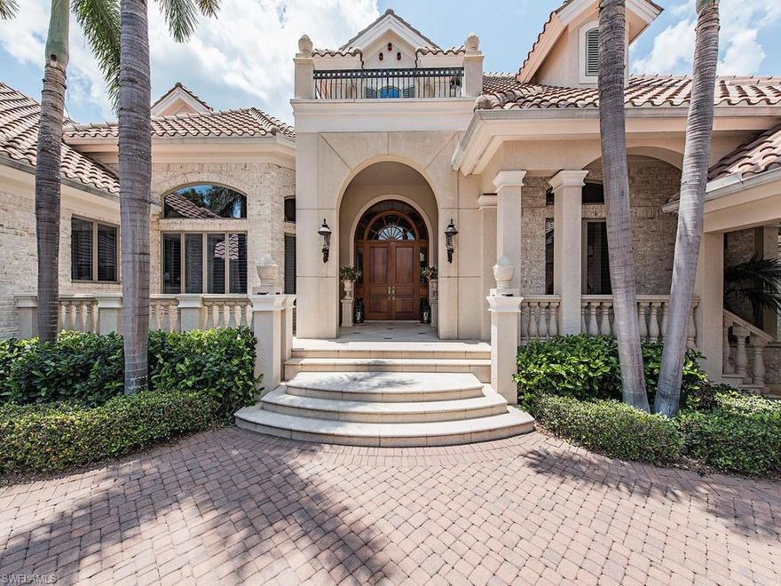 H.11572 - PRICED TO SELL!  This is the Florida dream! An exclusive Bay Woods custom built Harwick home enhanced by lake and golf course views. Enjoy magnificent sunsets from extensive outdoor living areas including fireplace, pool, spa and outdoor kitchen with gas grill. This spacious home includes elevated ceilings,24" travertine marble floors,10' pocketing sliding doors, and a chef's kitchen to delight the gourmet cook enhanced by Dacor DBL Ovens, 6 burner gas cooktop & two dishwashers. There is an abundance of storage and pantry space. The wine connoisseur will be delighted with a 700 bottle wine cellar. Make this your dream! Bonita Bay has 5 golf courses, an 18 court tennis center, New Life Style 18,000 s/f fitness center, private beach, full service marina, 3 parks, 12 miles of biking/walk trails and much more.